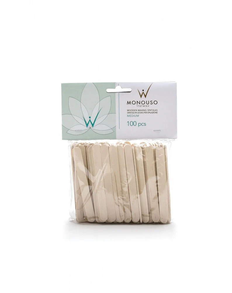 ItalWax Spatula Lemn Mediu Set, Cantitate: 100 buc