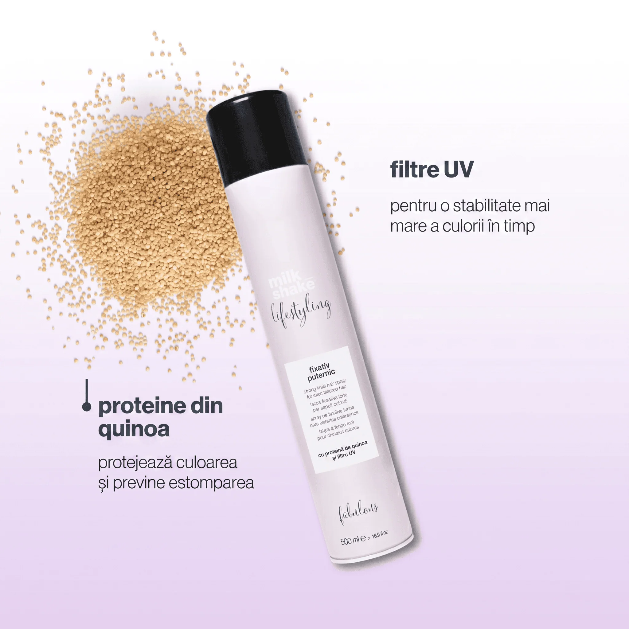 Milk Shake Lifestyling Lac Fixativ Cu Fixare Puternică, Cantitate: 500ml - imagine 2