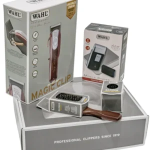 Set Combo Profesional Wahl Masina De Tuns Magic Clip + Travel Shaver + Fade Brush + Barber Fade Brush
