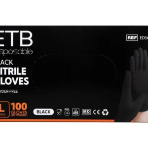 ETB Disposable Mănuși Nitril Negru L 100 buc