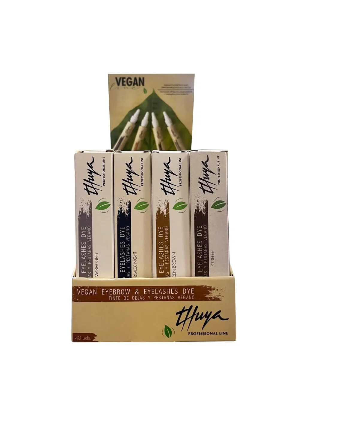 Display Mixt Cu Set De Vopsea Profesională Vegană Gene Și Sprâncene Thuya Cu Efect De Lungă Durată Și Rezistentă La Apă 40 Buc